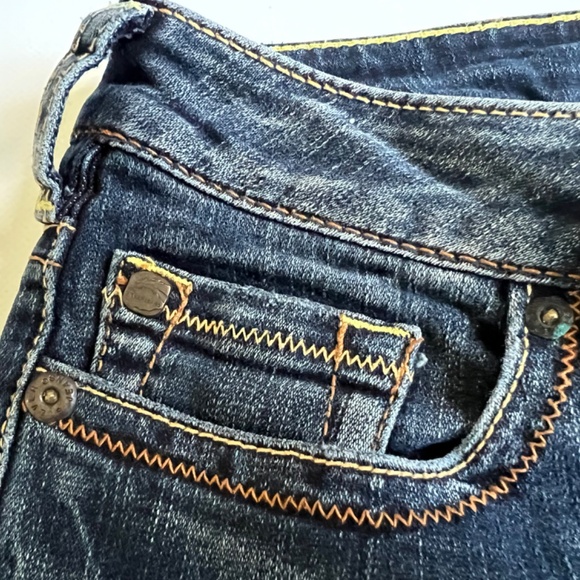 Silver Jeans Womens 28 x 33 Tuesday Low Rise Embroidered Boot Cut Dark Wash Blue - Picture 4 of 16